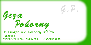 geza pokorny business card